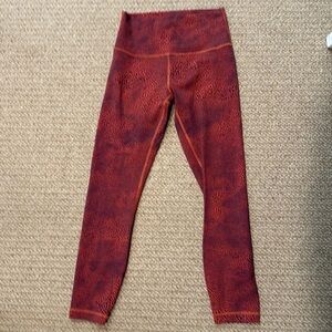 New Lululemon Wunder High-Rise Tight 6 Crackle Glaze Vintage Orange Larkspur